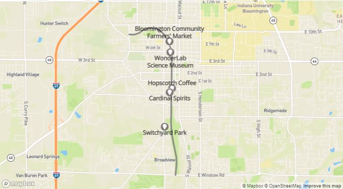 Map of Bloomington B Line Trail