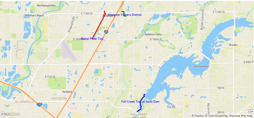 Map of Best city walks and explorations in Fishers