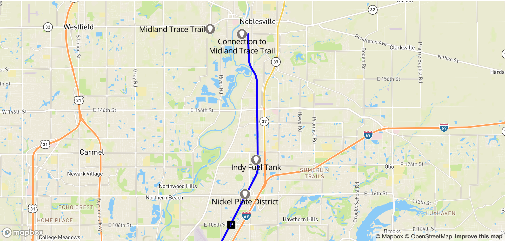 Map of Nickel Plate Trail