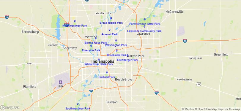 Map of Best parks near Indianapolis