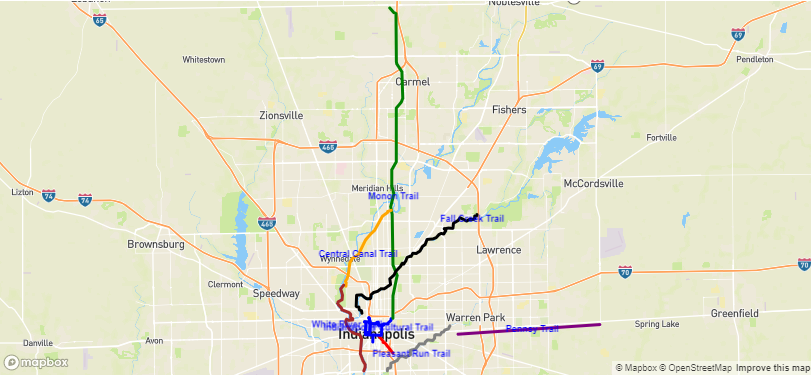 Map of Best bike trails near Indianapolis