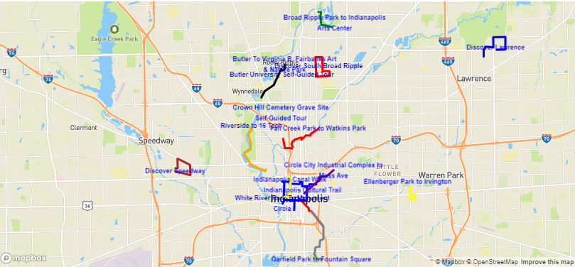 Map of Best city walks and explorations in Indianapolis
