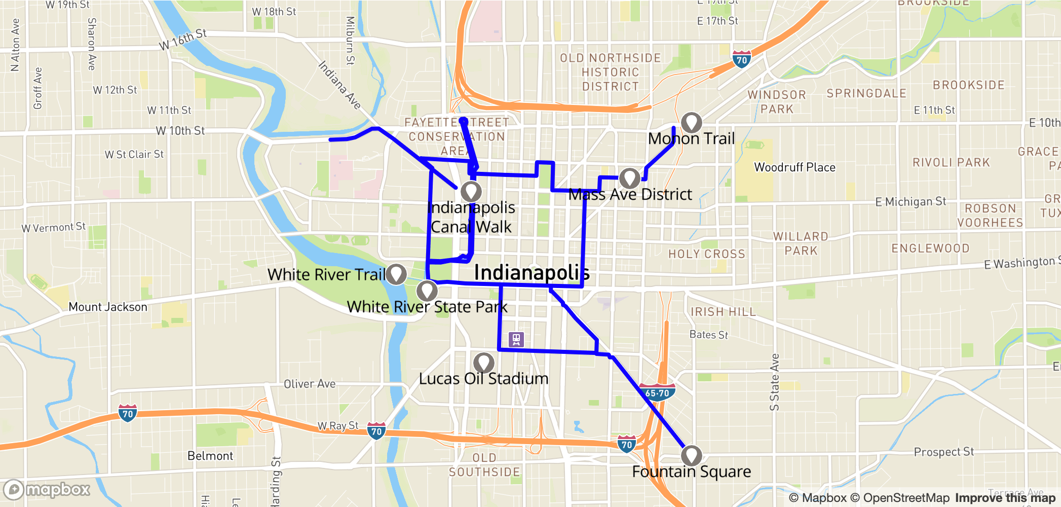 Map of Indianapolis Cultural Trail