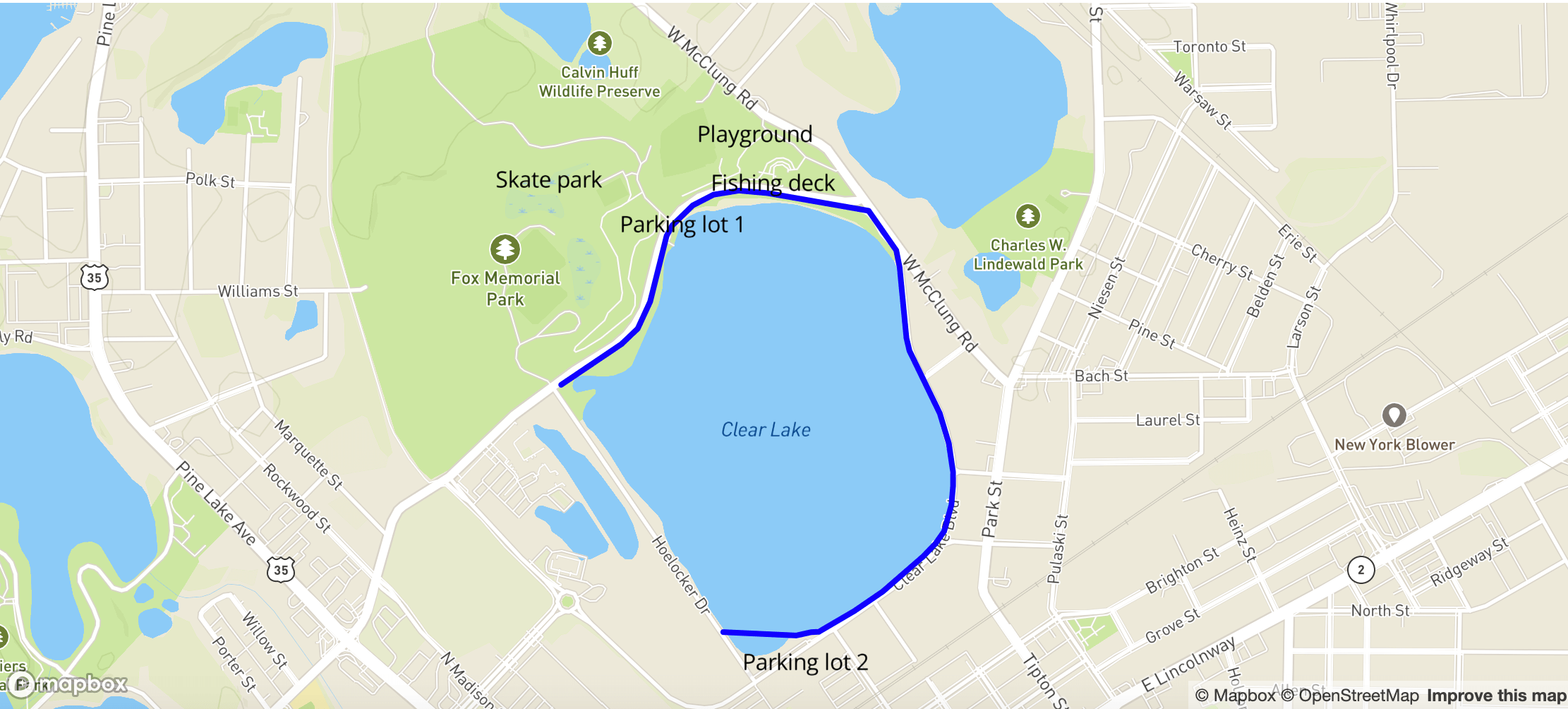 Map of Fox Memorial Park