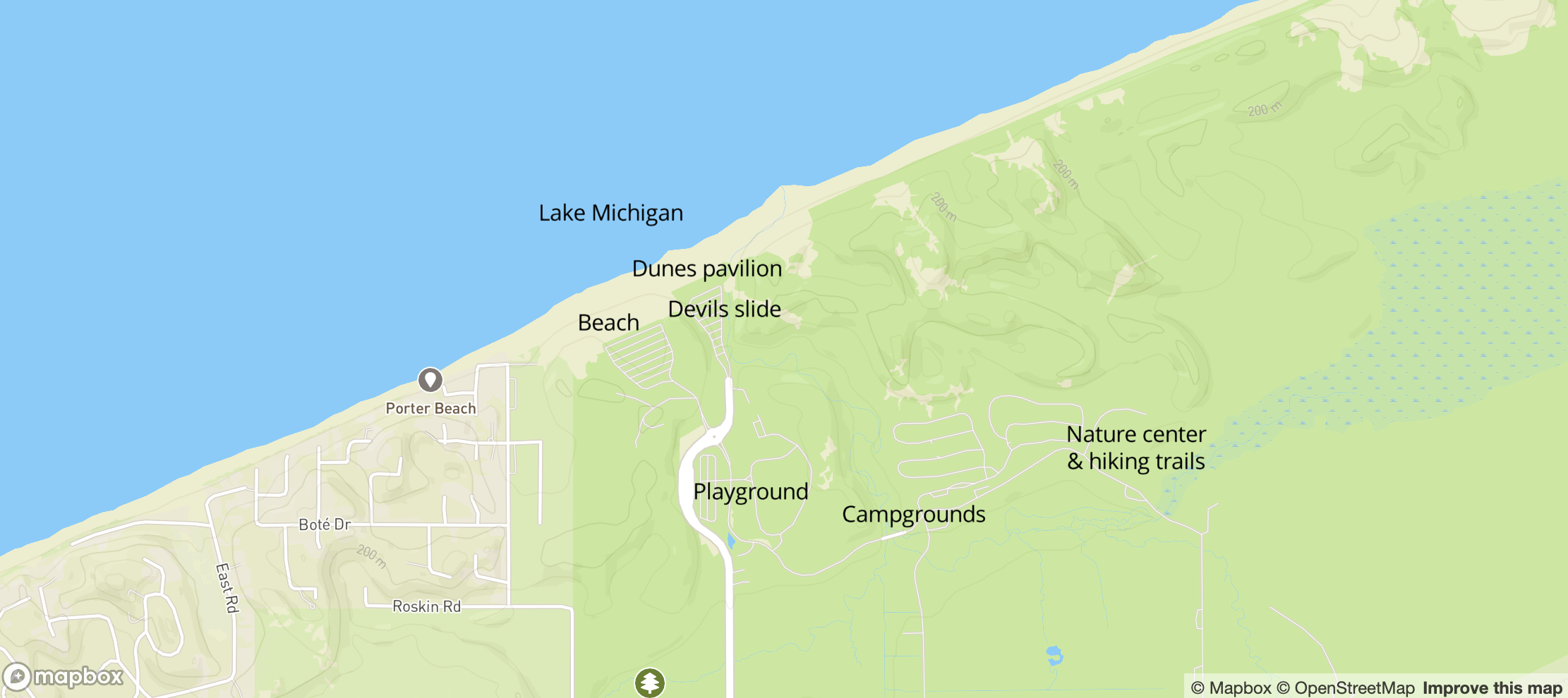 Map of Indiana Dunes State Park