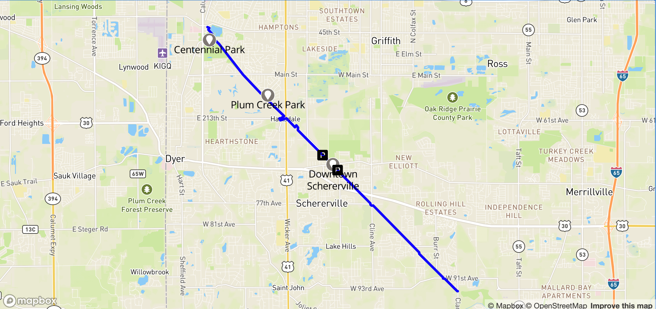 Map of Pennsy Greenway