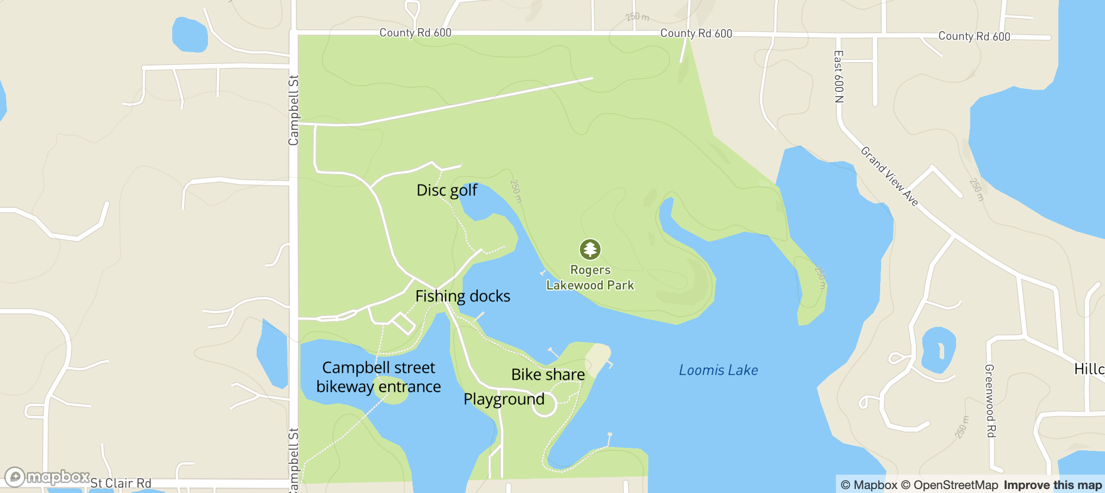 Map of Rogers Lakewood Park