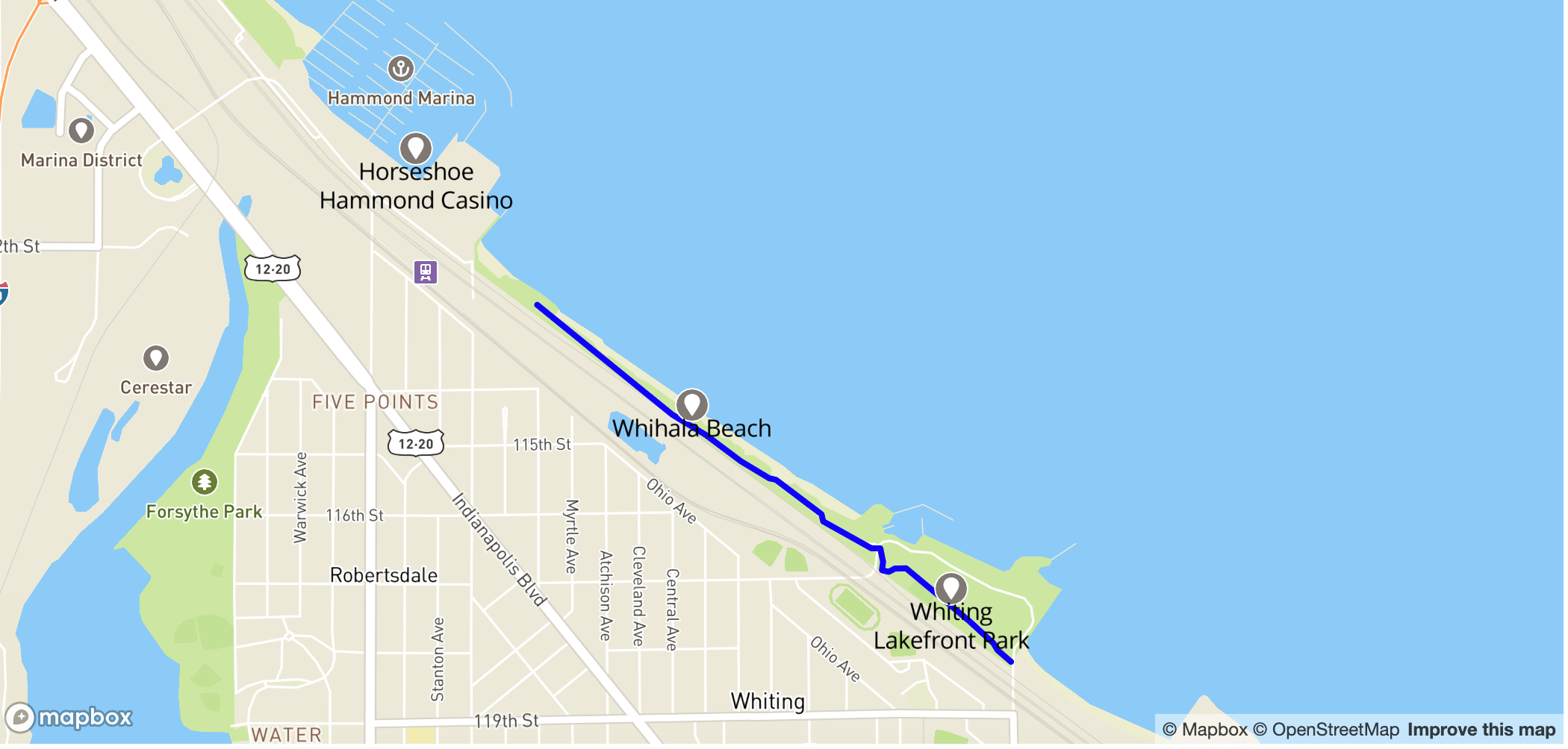 Map of Whihala Beach Bike Trail