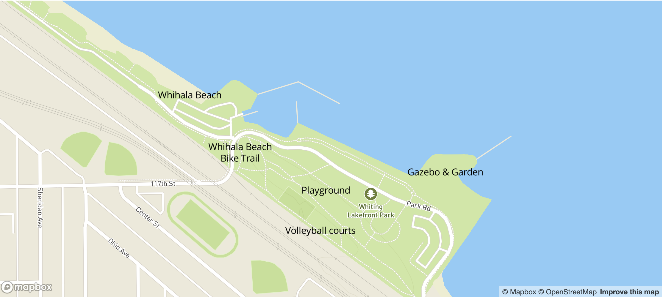 Map of Whiting Lakefront Park