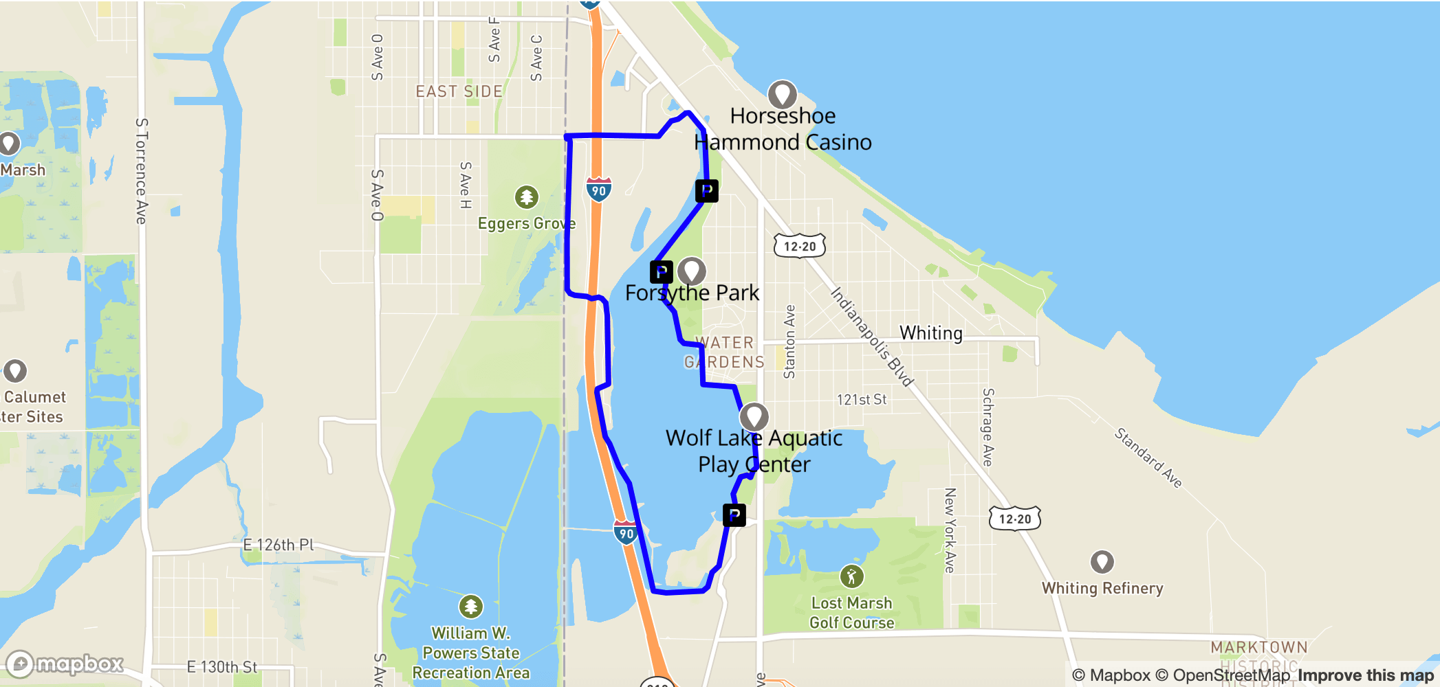 Map of Wolf Lake Trail