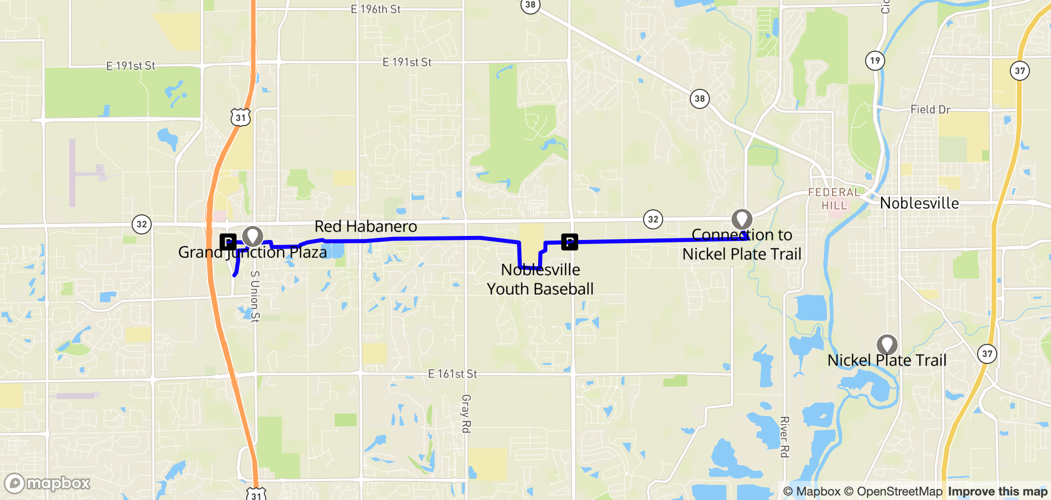 Map of Midland Trace Trail