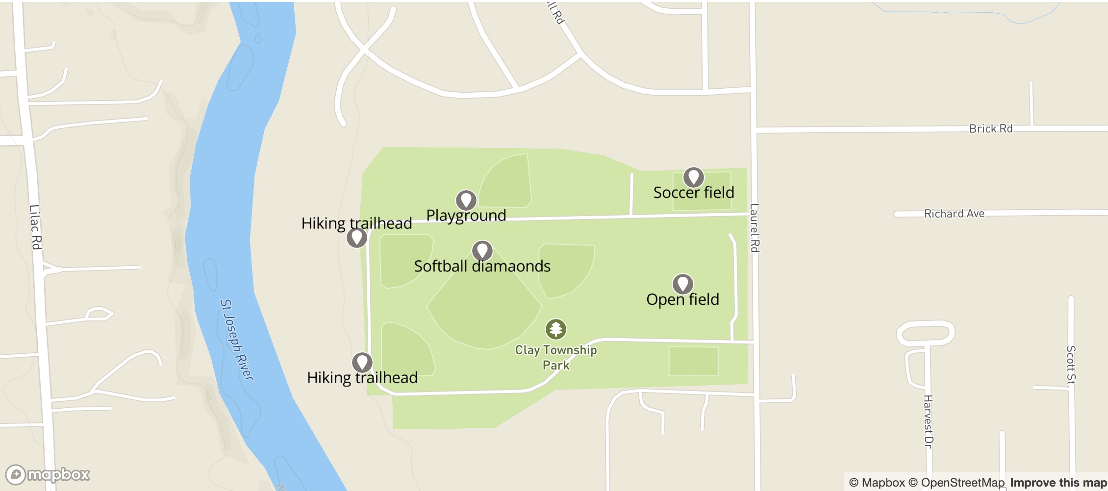 Map of Clay Township Park