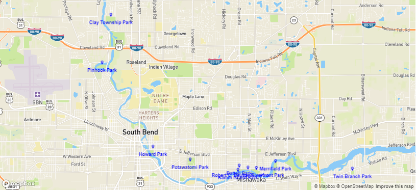 Map of Best parks near South Bend Mishawaka