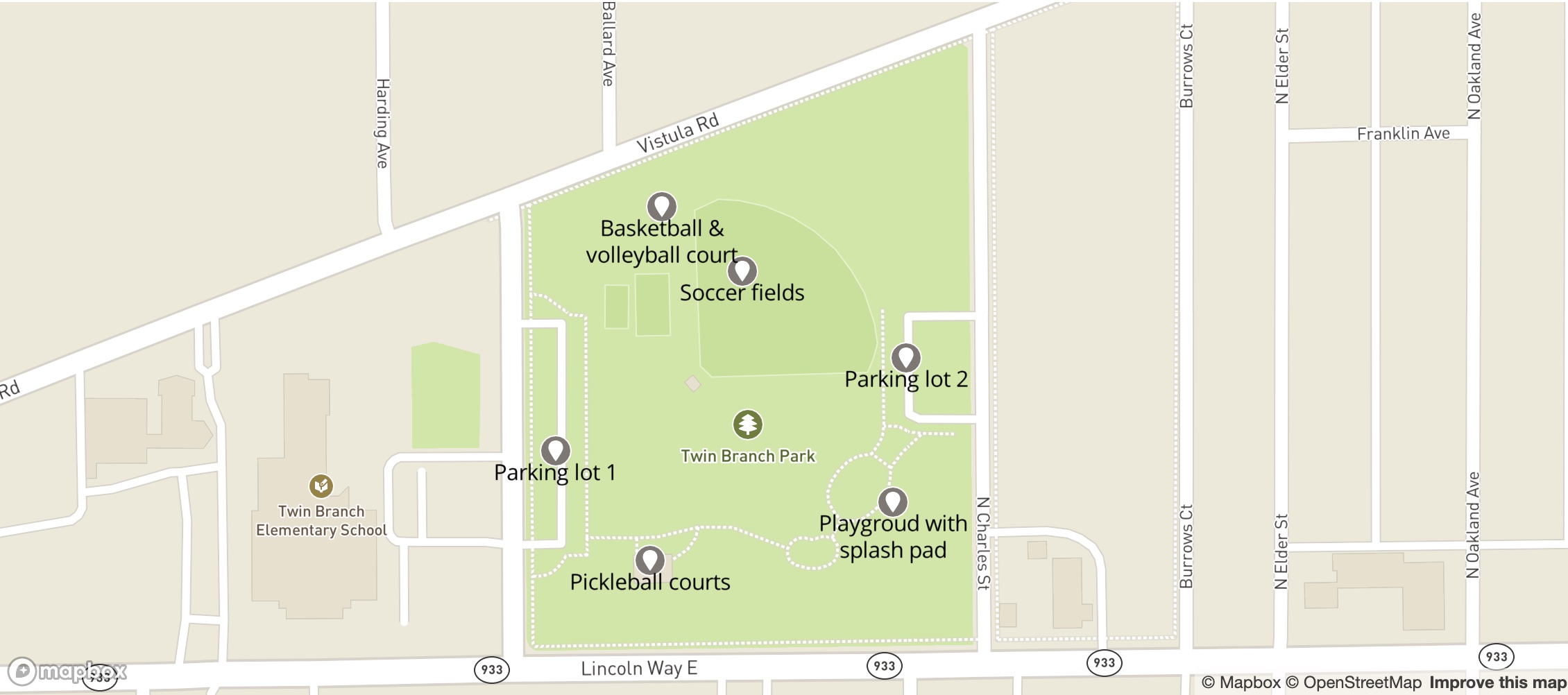 Map of Twin Branch Park